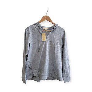 Michael Kors Blue Slub Chambray Pullover Hoodie Size L NWT